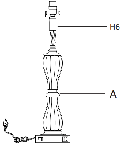 KAWOTI 21169 Table Lamp Set - socket assembly