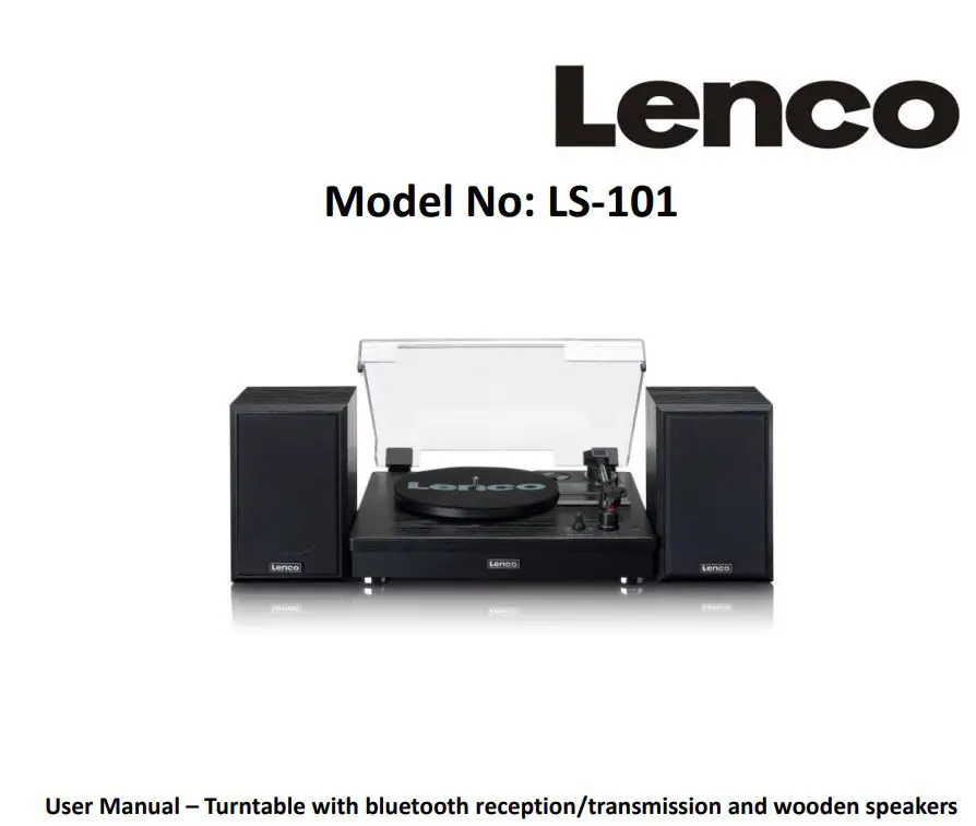 Lenco LS 101 Turntable and HiFi Speaker User Manual