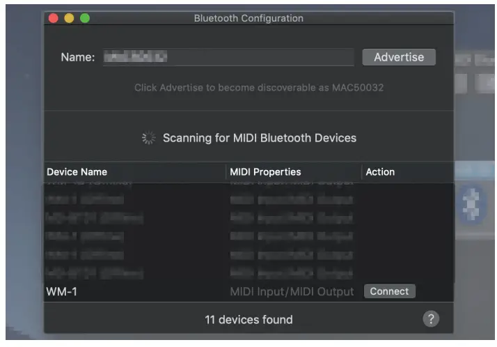 Roland WM-1 Wireless MIDI Adapter-button