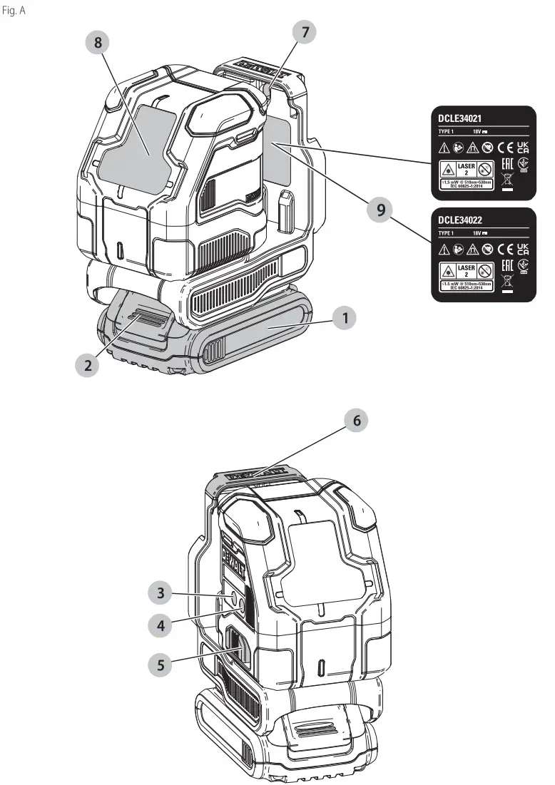 DEWALT DCLE34021 18V Self Levelling Cross Line Laser Level -