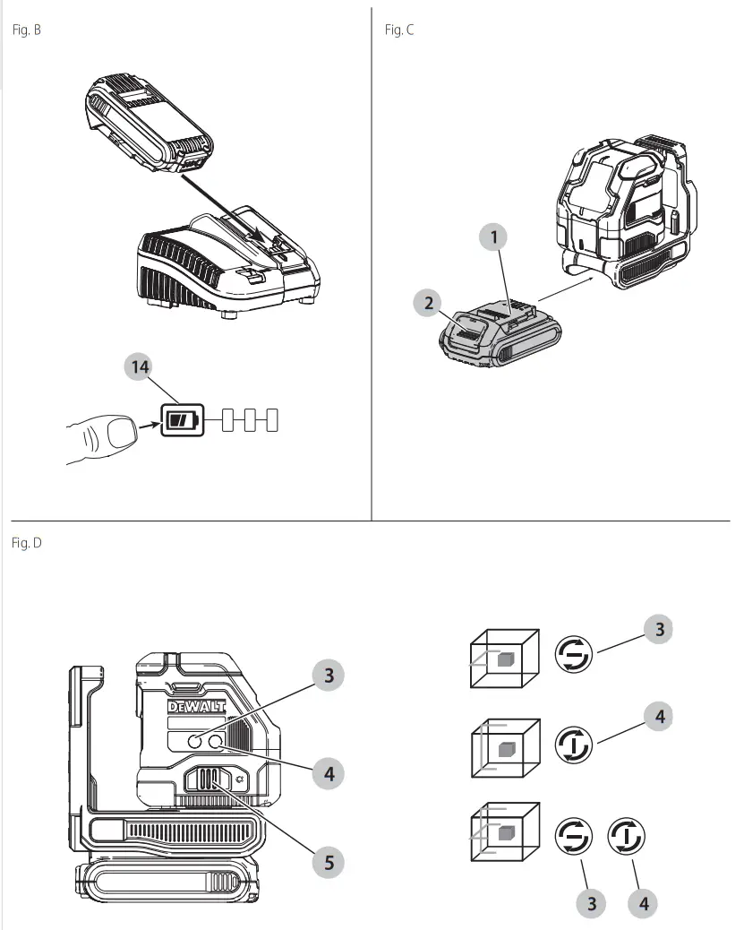 DEWALT DCLE34021 18V Self Levelling Cross Line Laser Level - fig1