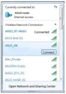 ASUS AX-1800 Wireless Dual Band WiFi 6 Router User Guide - Connect to the network with ssid