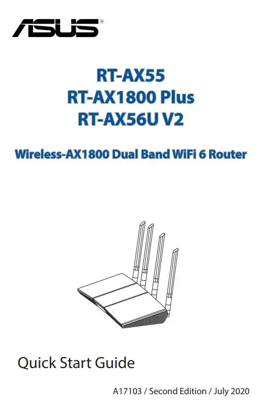 ASUS AX-1800 Wireless Dual Band WiFi 6 Router User Guide