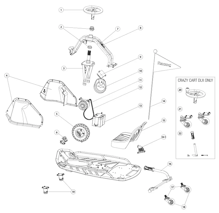 Razor Crazy Cart PARTS