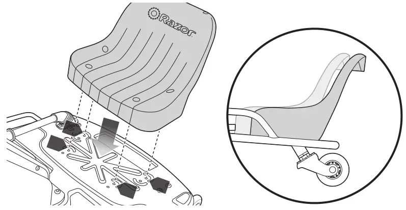 Razor Crazy Cart Adjusting the Seat Image 2