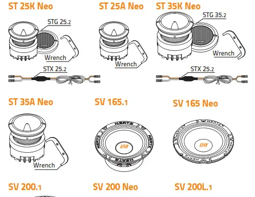 HERTZ SV 250.1 SPL Show Car Audio- Packaging contents