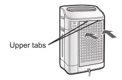 Sharp KC-860U Air Purifier - Gently push in the upper tabs