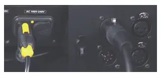 Showven Circle Flamer - Power and DMX cable connection