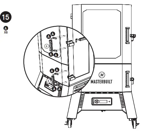 MASTERBUILT CS40G1DW Digital Charcoal Smoker - Parts Diagra 16