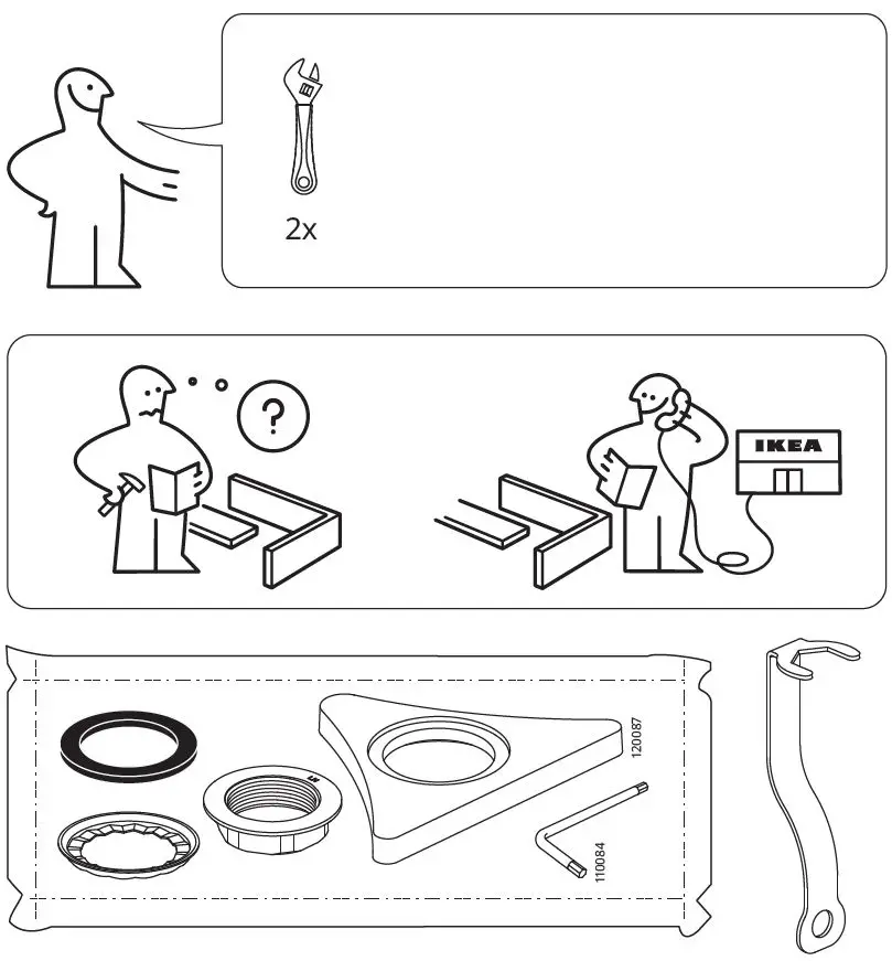 IKEA 204.573.81 BOSJON Kitchen Mixer Tap fig 1