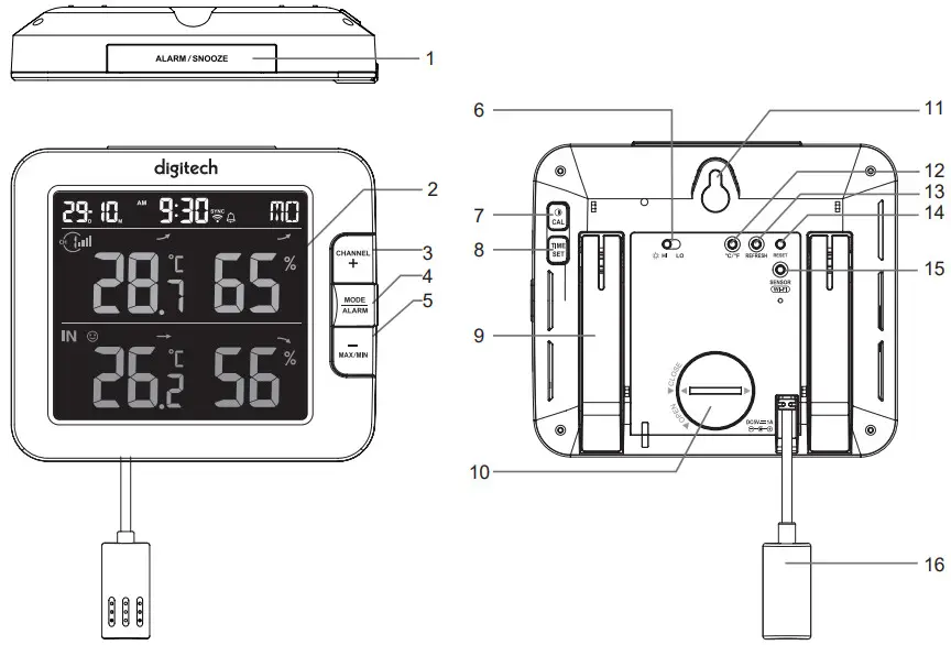 digitech XC0438 Smart Wi Fi Weather Station LCD Colour Display - CONSOLE