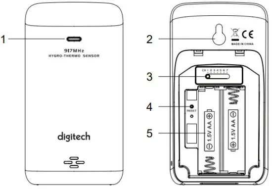 digitech XC0438 Smart Wi Fi Weather Station LCD Colour Display - SENSOR