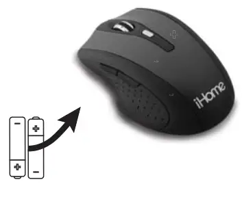 iHOME 551574 Ergonomic Wireless Desktop Mouse - bttery