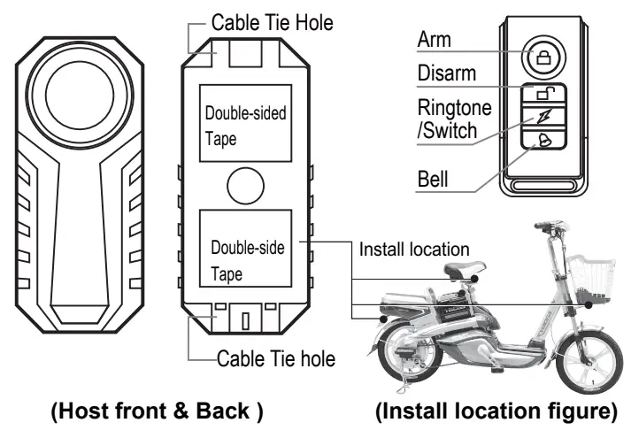 Wsdcam -13dB-Bike-Alarm-Wireless-Vibratio- Motion-Senso-Waterproof-fig-1