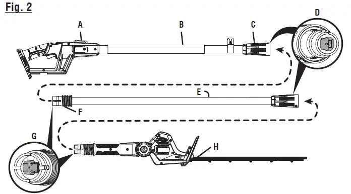 RYOBI-P26010BTLVNM-18V 18 Inch Cordless Battery-Pole-Hedge-Trimmer-FIG-1