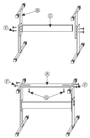 COSTWAY MU70009 61 Key Electronic Keyboard Piano with Lighted Keys and Bench - Assembly Instruction 4
