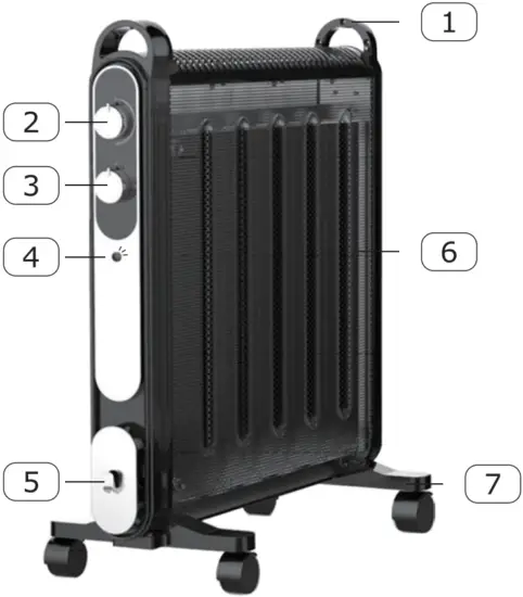 COSTWAY FP10072US-DKA Electric Mica Space Portable Heater fig 1