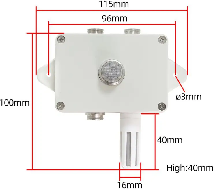 sonbus SM1972C Temperature and humidity smoke sensor - Size