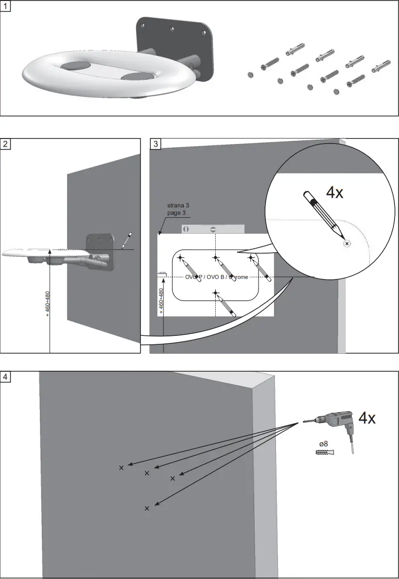 RAVAK OVO P II Showers Bathroom Set - Fig