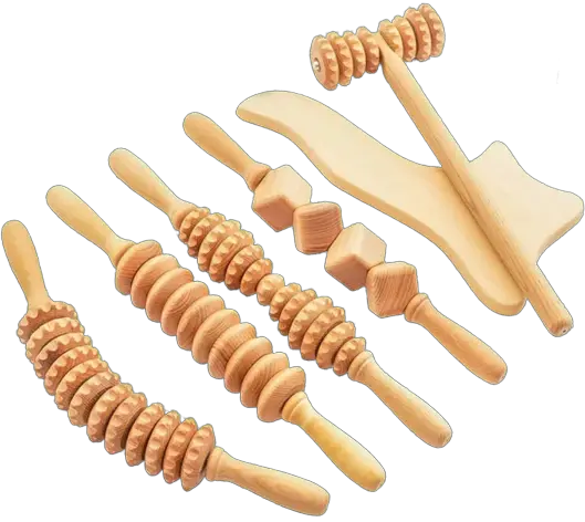 serenelife SLMSGRLKT34 5-Pc. Wood Therapy Massage Tools Kit