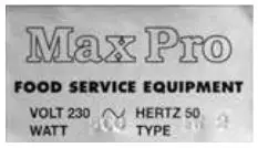 Max Pro 921.551 Chocolate Warmer User Manual - Max pro