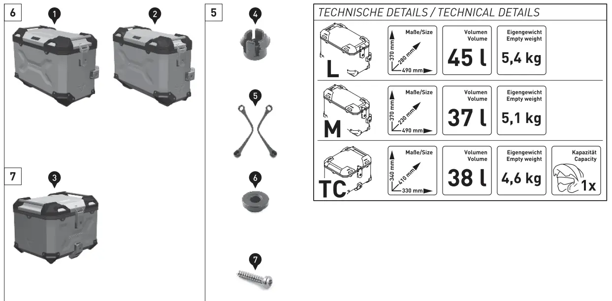 SW-MOTECH KFT 13 849 70000B TRAX ADV Aluminum Case System - fig 7