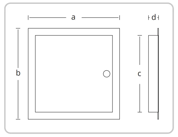 FLEXIT 117863 Inspection Door - Dimensioned Drawing