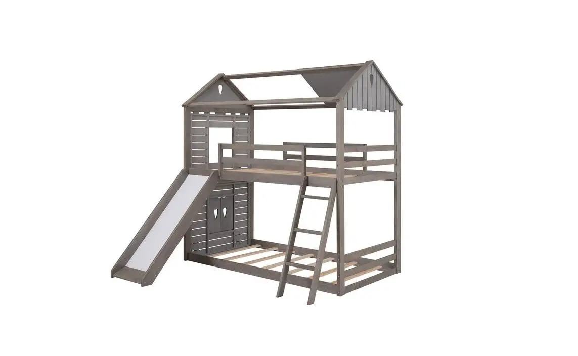 Utopia T-01578-e Antique Gray Twin Over Twin House Bunk Bed Frame Instruction Manual Utopia T-01578-e Antique Gray Twin Over Twin House Bunk Bed Frame Instruction Manual