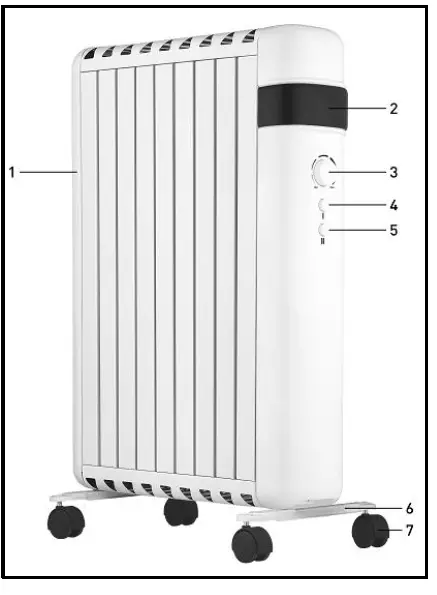 HORNBACH 10533560 2000 Watts Oil Free Radiator FIG 2