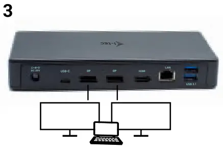 i tec C31TRIPLEDOCKPDPRO USB C Thunderbolt Triple Display Docking Station - DisplayPort 1