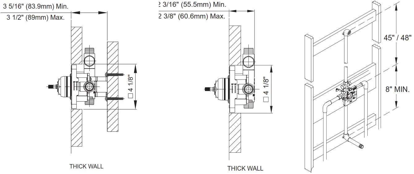 OLYMPIA V-2500B Single-Handle Tub-Shower Pressure Balancing Valve - 3