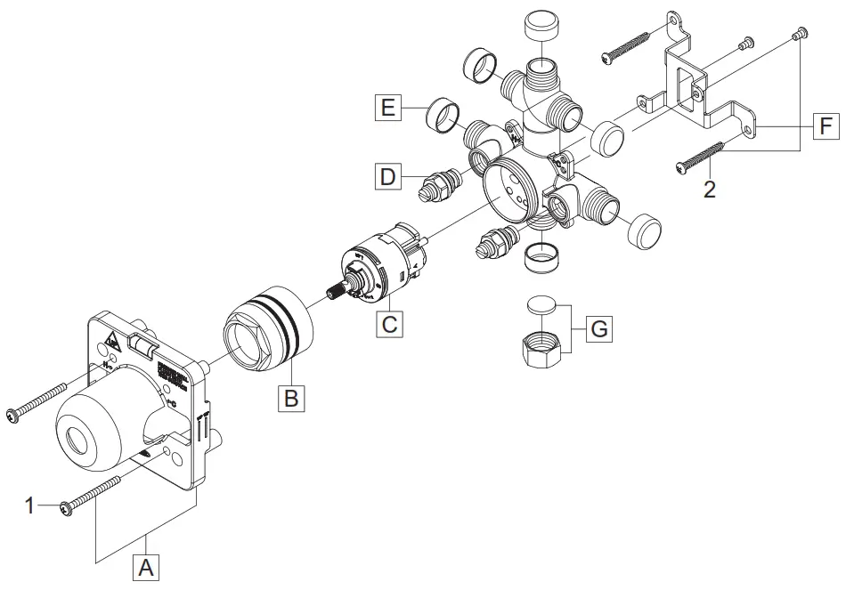 OLYMPIA V-2500B Single-Handle Tub-Shower Pressure Balancing Valve - 8