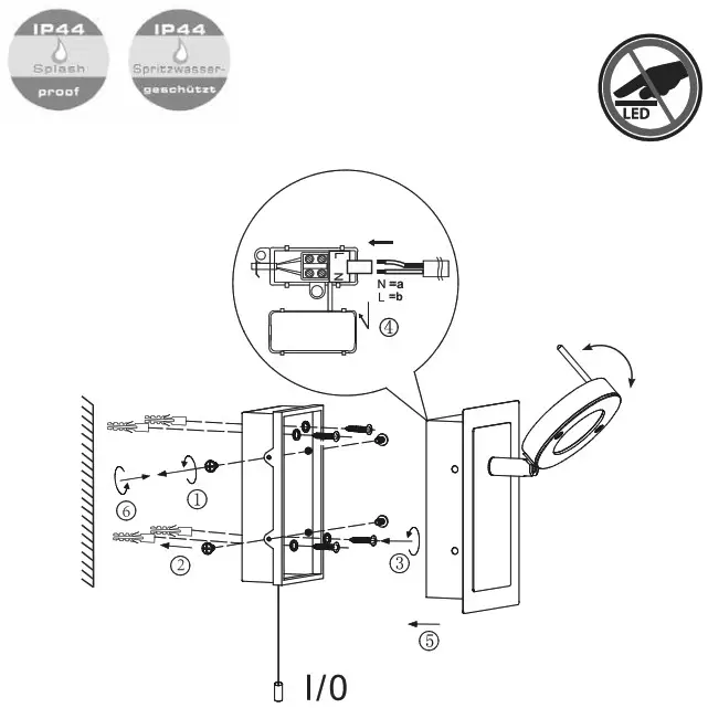 Paul Neuhaus LED Rotatable and Pivotable Wall Light - 1