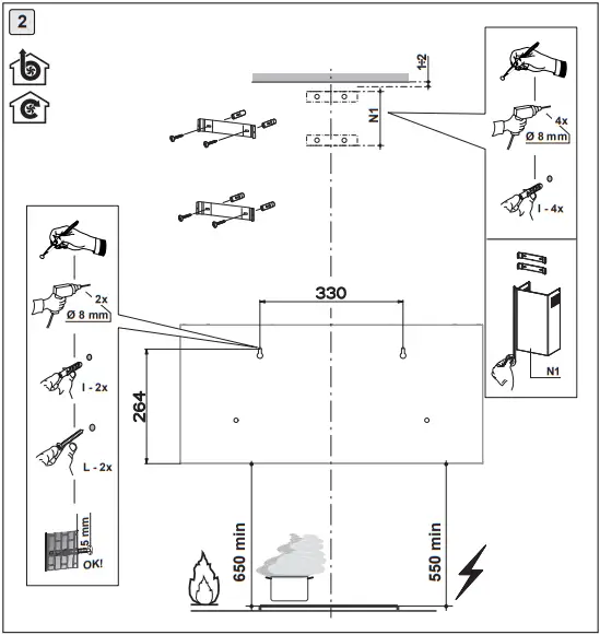 FRANKE TRENDLINE PLUS 70 Maris Urban Wall Hood B02