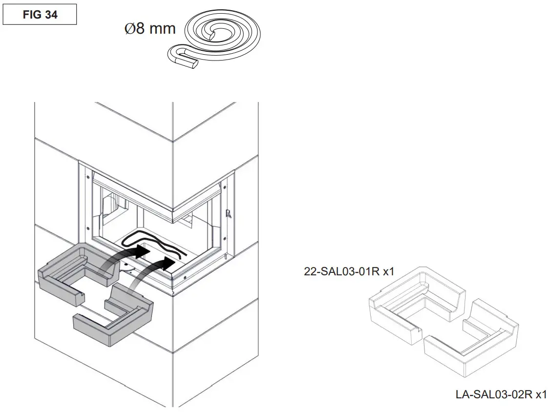 Nordpeis Salzburg C Basic Heat Retaining Fire with Angled Glass - Figure 42
