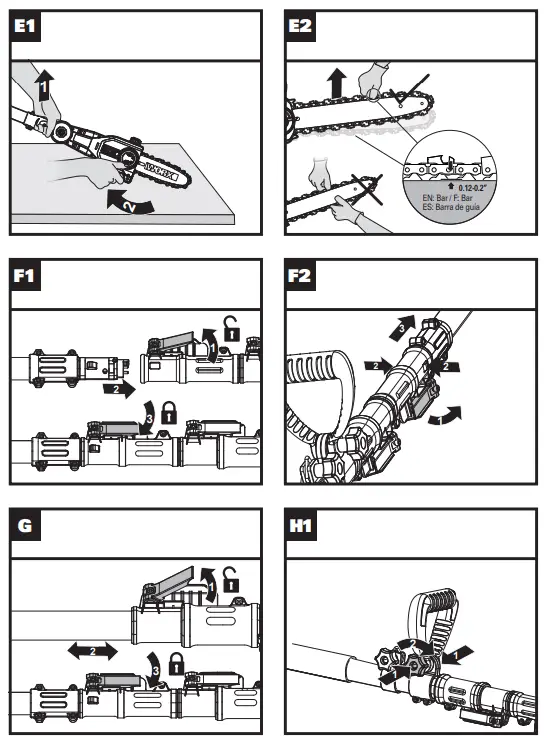 WORX WG349 20V Power Share 8 Cordless Pole Saw -E1