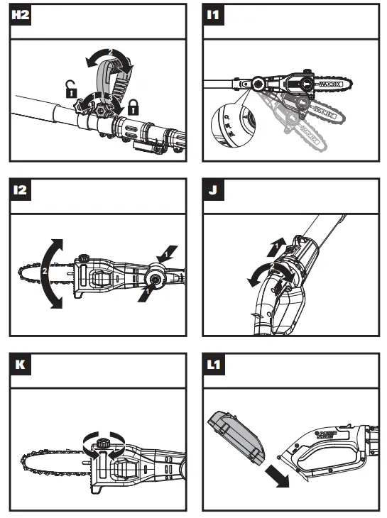WORX WG349 20V Power Share 8 Cordless Pole Saw - H 2