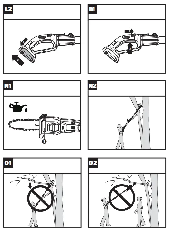WORX WG349 20V Power Share 8 Cordless Pole Saw -L2