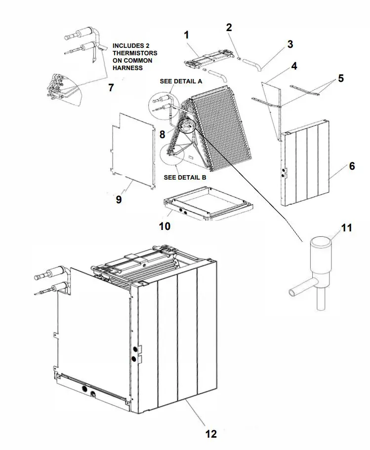 MITSUBISHI ELECTRIC PVFY-P08 Air Conditioners Owner's Manual - HEX ASSEMBLY PARTS