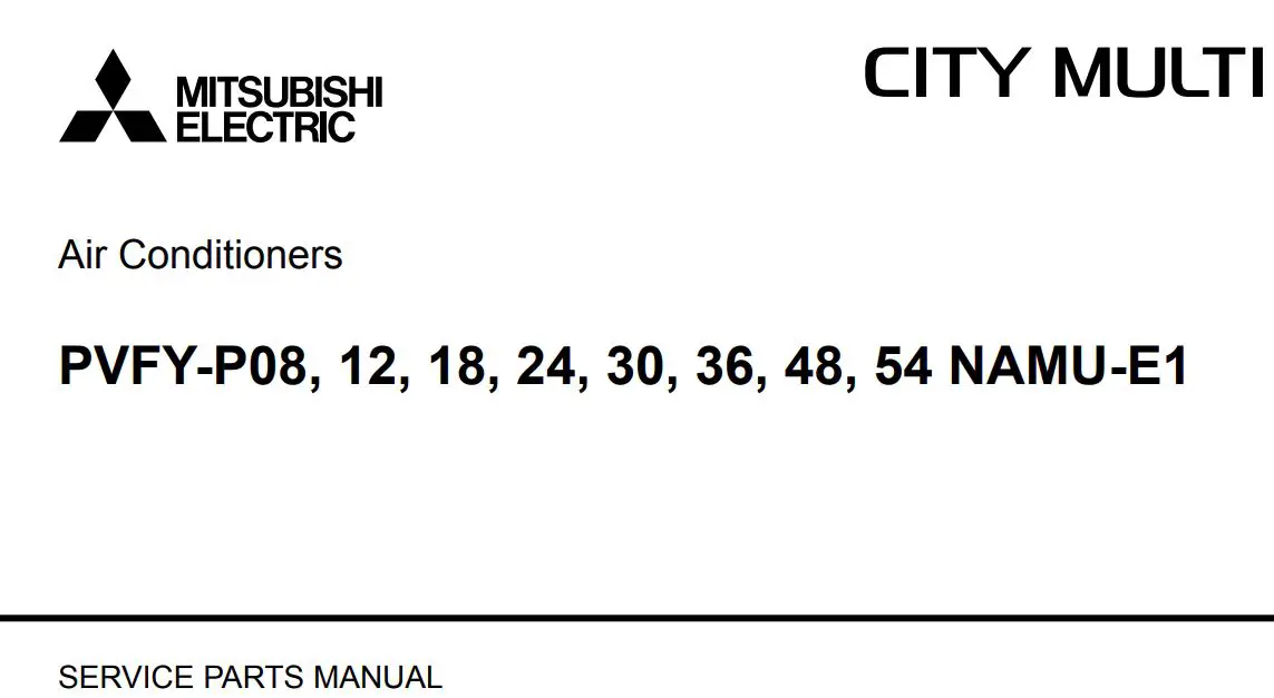MITSUBISHI ELECTRIC PVFY-P08 Air Conditioners Owner's Manual