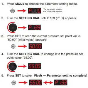 FIG 5 Changing the Set Pressure