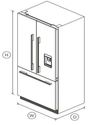 FISHER PAYKEL RS80AU2 Integrated French Door Refrigerator Freezer - fig1