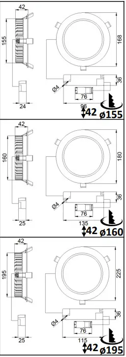 resistex 962444 Doled 1885lm BL 4000K 20W LED Downlight-fig1