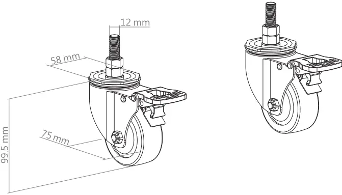 HAGOR 3208 CPS Locking Caster for Leveling Feet-fig5