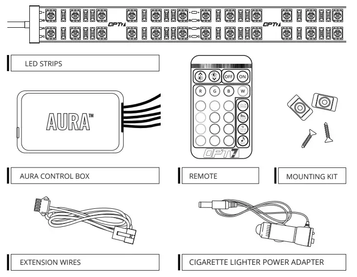 OPT7 LIGHTING AURA LED Double Row Interior Lighting Kit - fig 1