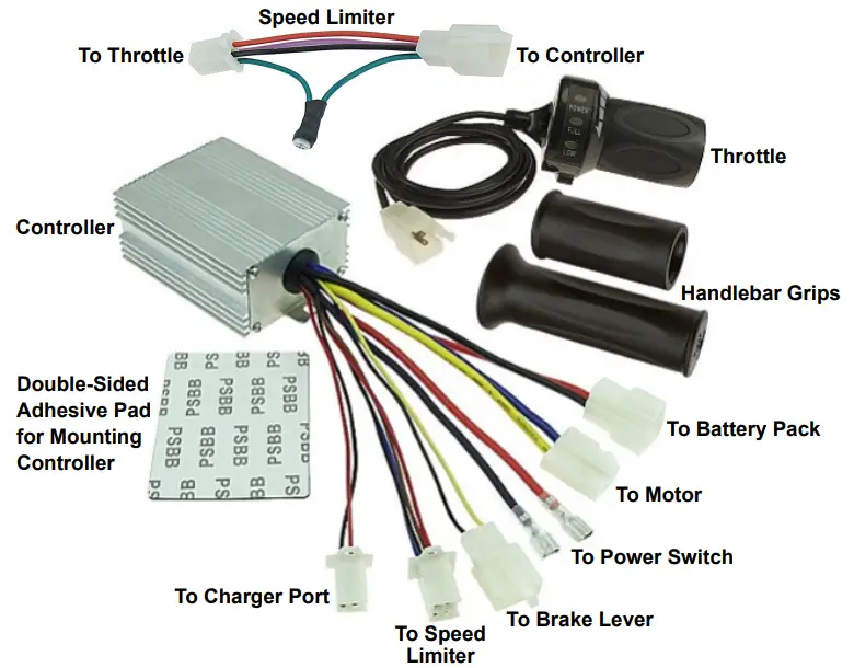 ElectricScooter RAZ-EKIT11-WL Variable Speed Throttle and Controller Kit - fig 1
