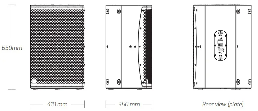 IDea LUA15i 2 Way Passive Multipurpose Loudspeaker - TECHNICAL DRAWINGS