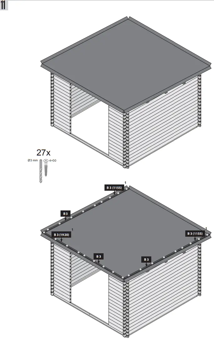 kaufen 38369 Garden shed Tossens 5 387 x 297 cm - fig 20