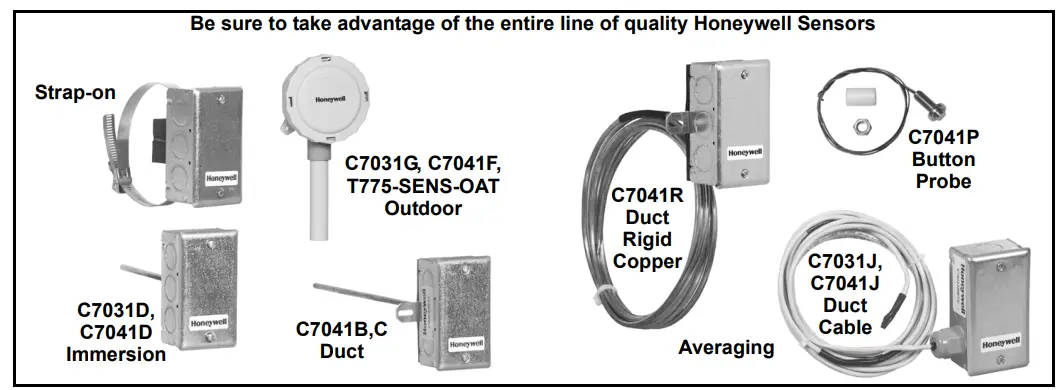 Honeywell C7031G 2000 Series Electronic Temperature Sensors - FIG1