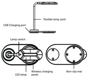 Gelius HT 12 LED Desk Lamp with Wireless Charging - fig 1